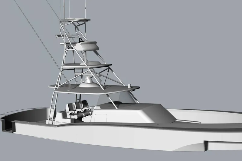 Slide: The Image of 2025 Mystique Boatworks M48 Custom Carolina, sleek design, advanced fishing tower. - 28