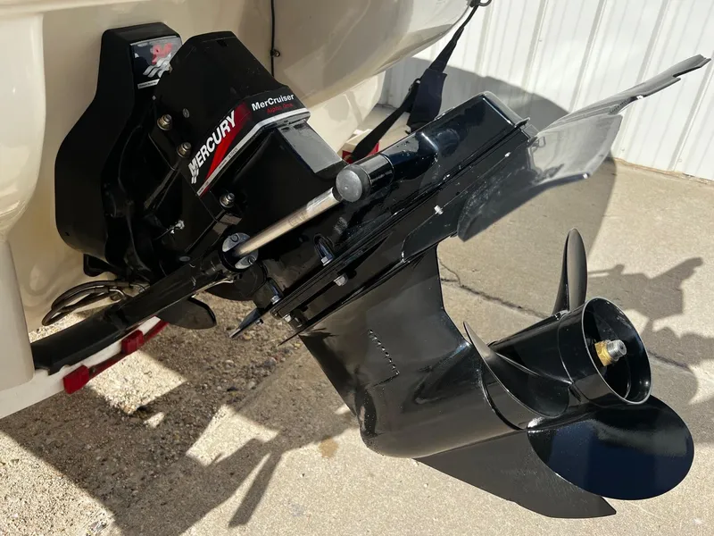 Slide: The Image of Close-up of a 2000 Sea Ray 185 Bow Rider's Mercury MerCruiser Alpha One outdrive. - 3