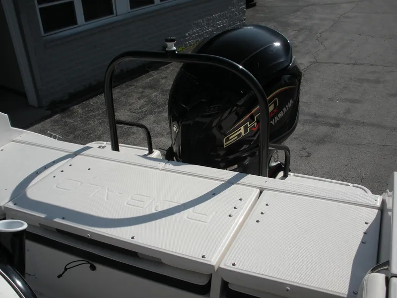 Slide: The Image of 2022 Robalo R230 Center Console boat with Yamaha outboard motor. - 12