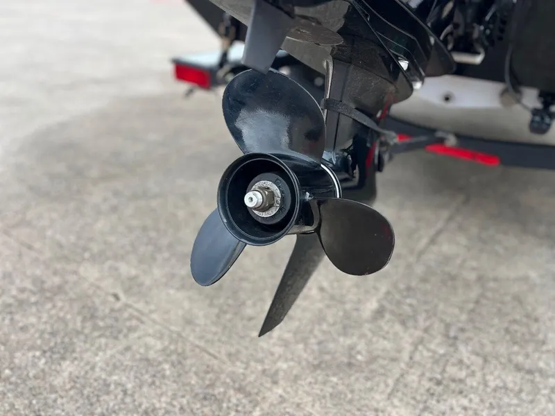 Slide: The Image of Close-up of 2018 Tracker Pro Team 190 boat propeller. - 16