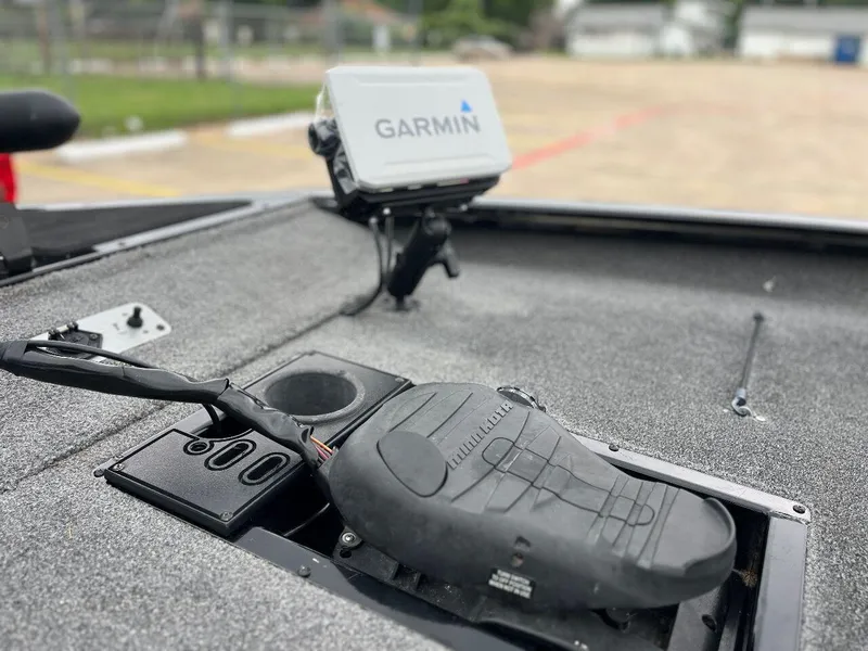 Slide: The Image of 2018 Tracker Pro Team 190 boat with Garmin fishfinder and foot pedal. - 21