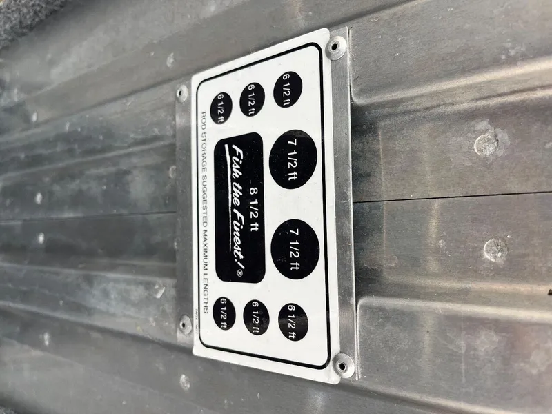Slide: The Image of 2018 Tracker Pro Team 190 rod storage length guide plate. - 29