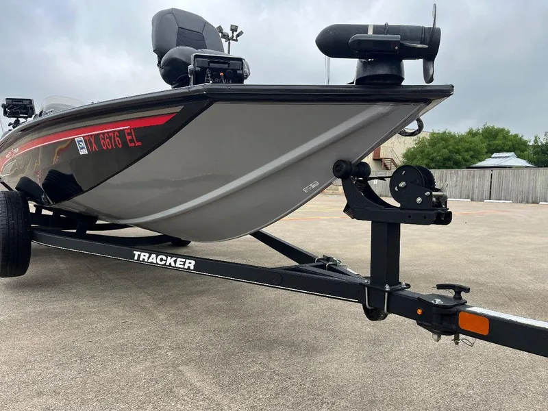 Slide: The Image of 2018 Tracker Pro Team 190 boat on trailer, front view. - 5