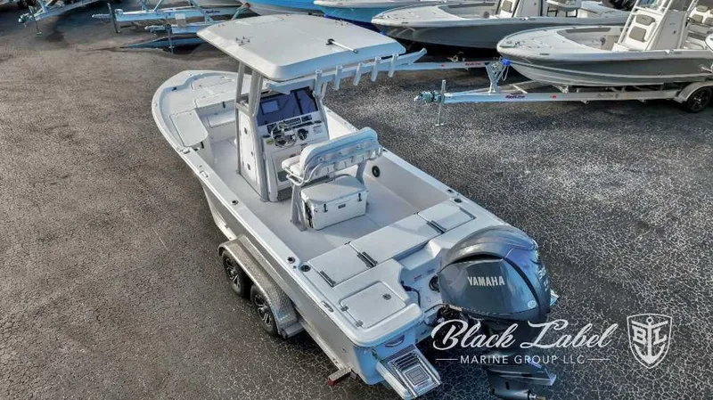 Slide: The Image of 2024 Sea Fox Seafox 251 Bay boat with Yamaha engine, displayed by Black Label Marine Group. - 10