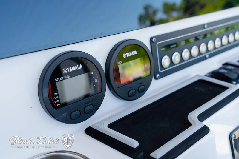 Slide: The Image of Dashboard of 2024 Sea Fox Seafox 251 Bay with Yamaha gauges and controls. - 19