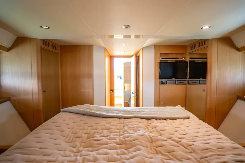 Slide: The Image of Luxurious bedroom interior of 2012 Riva 56 Sportriva yacht with modern amenities. - 12
