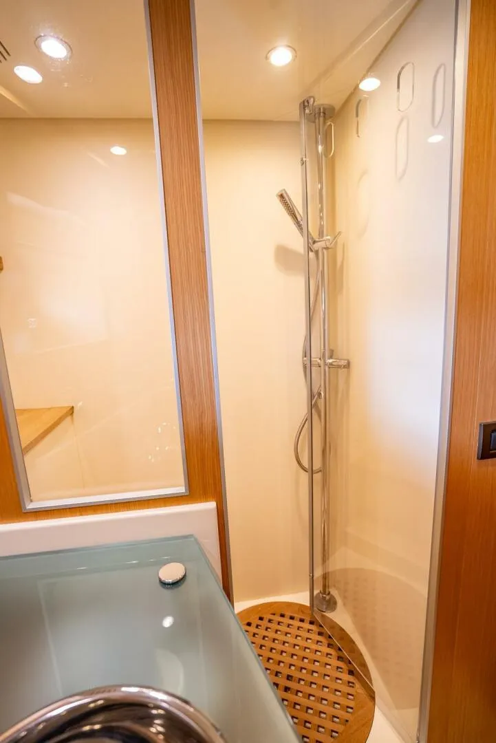 Slide: The Image of Luxurious shower area in 2012 Riva 56 Sportriva yacht bathroom. - 15