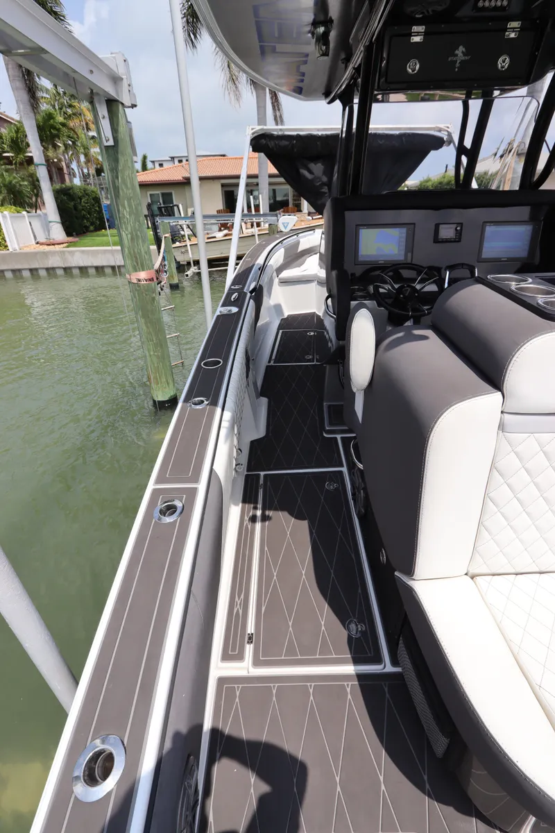 Slide: The Image of 2019 Statement 350 Open boat with modern interior and advanced navigation systems. - 14