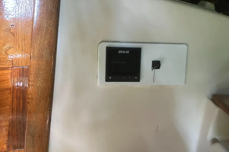 Slide: The Image of Control panel on 1986 Island Packet 27 Sloop sailboat interior. - 21