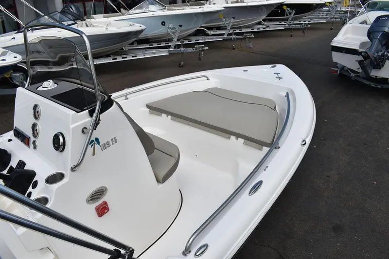 Slide: The Image of 2024 Key West 189 FS boat with sleek design and spacious seating. - 11