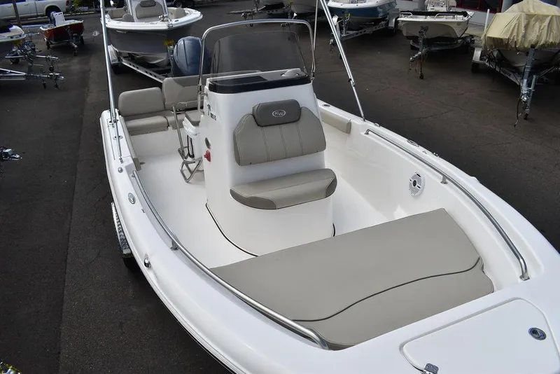 Slide: The Image of 2024 Key West 189 FS boat with sleek design and comfortable seating. - 13
