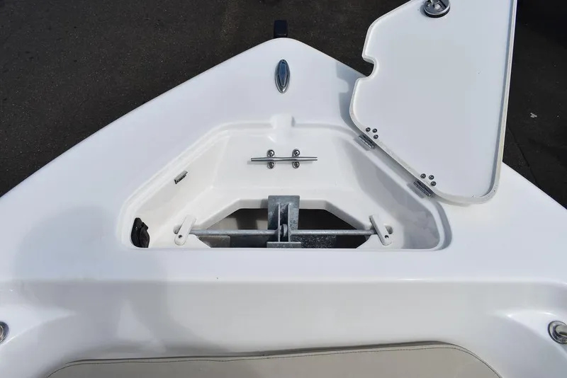 Slide: The Image of 2024 Key West 189 FS boat anchor compartment with open hatch. - 35