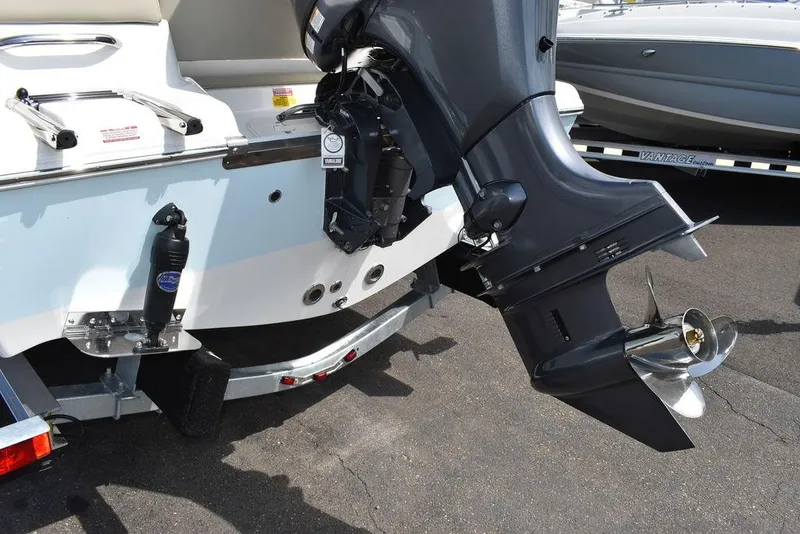 Slide: The Image of 2024 Key West 189 FS boat with outboard motor and propeller. - 42
