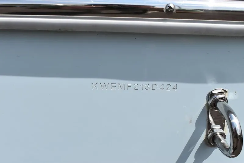 Slide: The Image of 2024 Key West 189 FS boat hull identification number and cleat detail. - 45