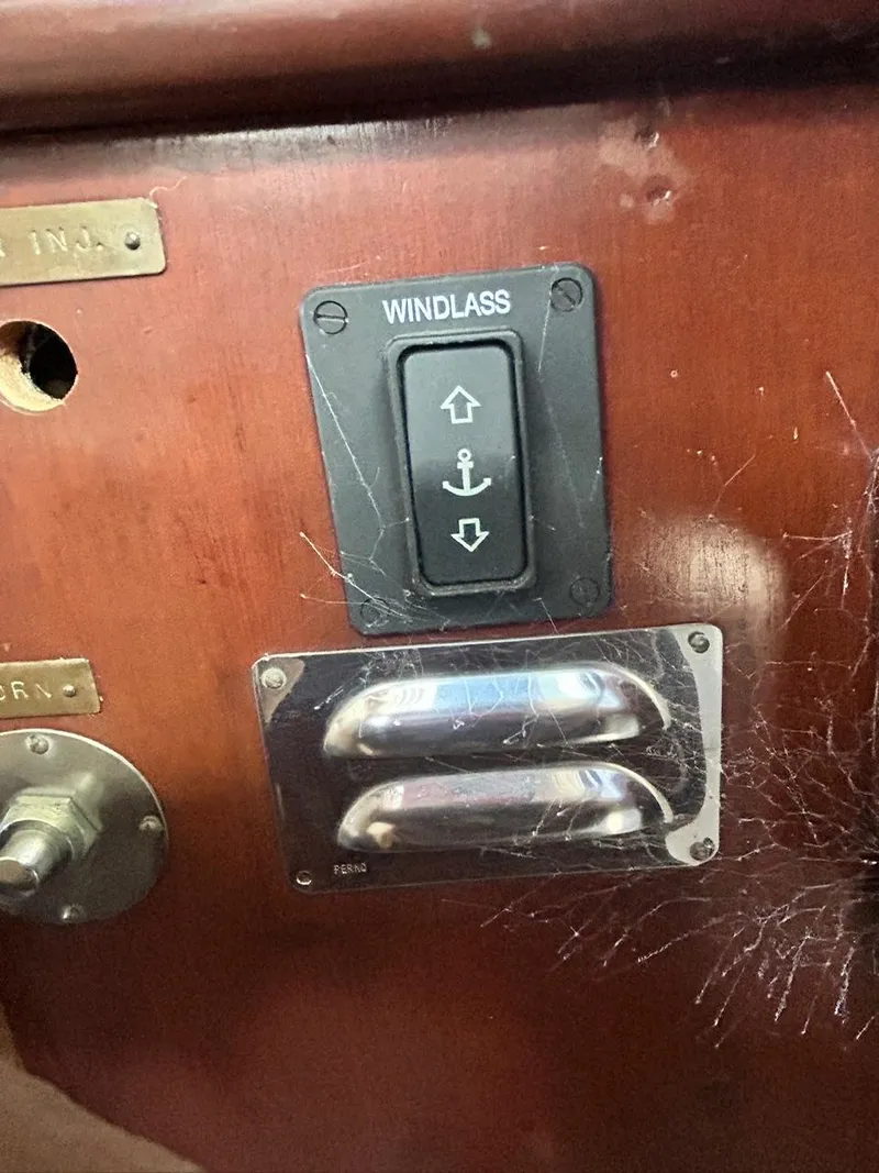 Slide: The Image of Windlass control panel on a 1930 Classic ACF 47' Motor Yacht. - 43