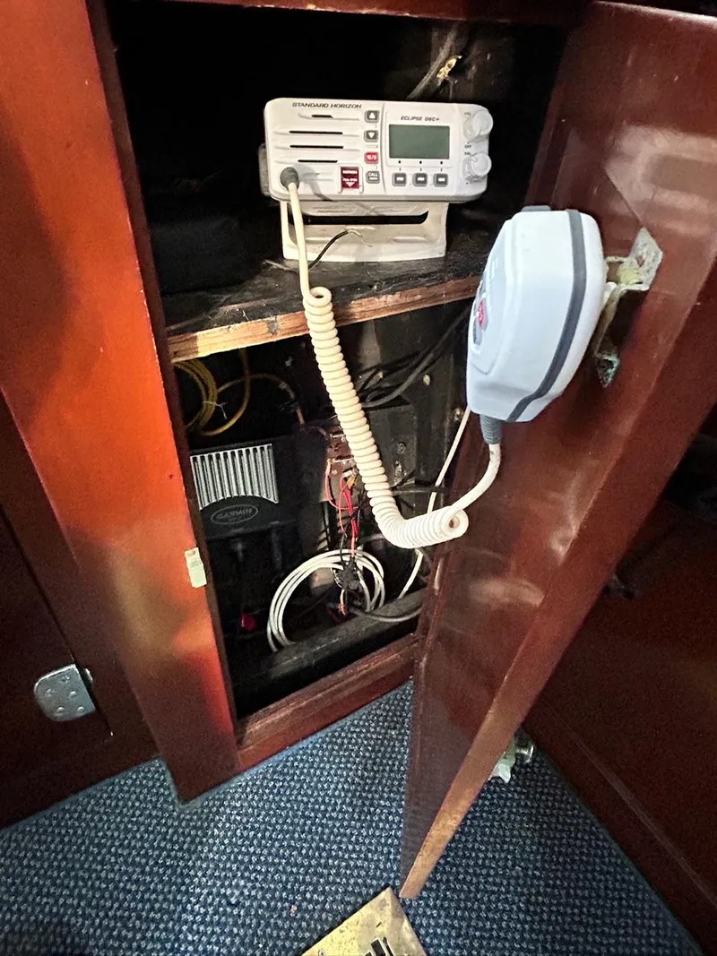 Slide: The Image of Radio equipment inside a 1930 Classic ACF 47' Motor Yacht cabinet. - 44