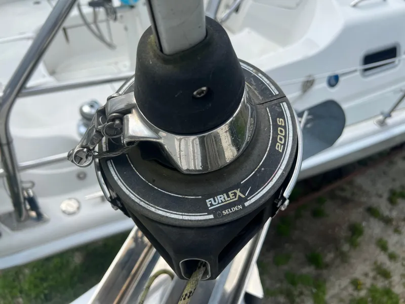 Slide: The Image of Close-up of Furlex 200S furling system on a 2005 Hunter 36 sailboat. - 16