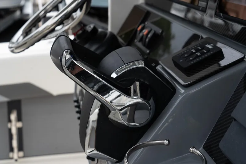 Slide: The Image of Close-up of the control panel of a 2025 Blackwood 290 OPEN boat. - 27