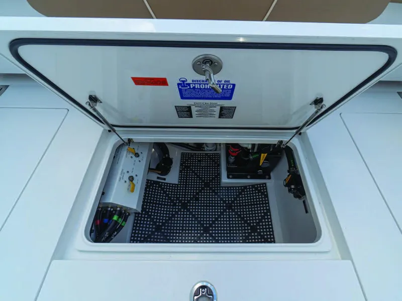 Slide: The Image of Open hatch of 2025 Valhalla Boatworks V-37 showing internal components. - 5