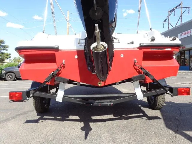 Slide: The Image of 2023 Bayliner Element M17 boat on trailer, rear view. - 11
