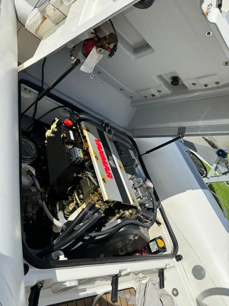 Slide: The Image of 2019 Williams Jet Tenders 445 engine compartment with open hatch. - 11