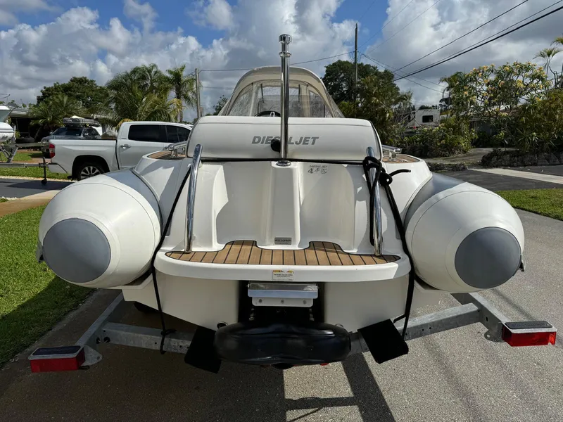 Slide: The Image of 2019 Williams Jet Tenders 445 on trailer, rear view. - 12
