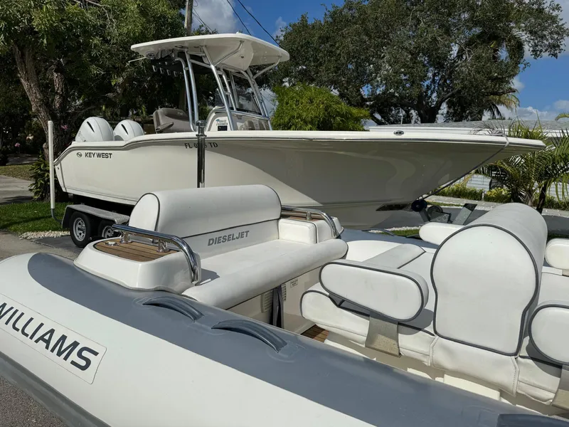 Slide: The Image of 2019 Williams Jet Tenders 445 Dieseljet with Key West boat in background. - 13
