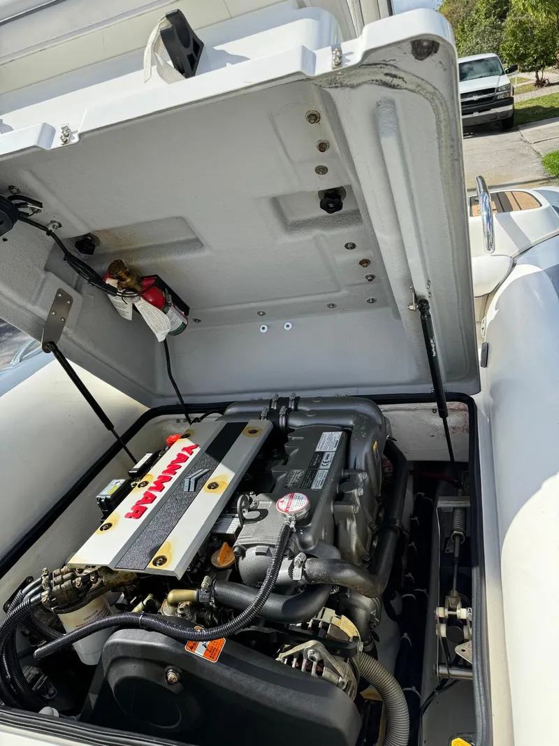 Slide: The Image of 2019 Williams Jet Tenders 445 engine compartment with open hatch. - 6