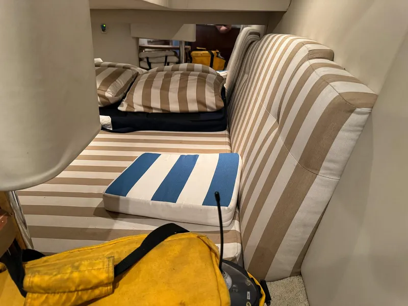 Slide: The Image of Interior of 2005 Formula 370 Super Sport with striped cushions. - 13