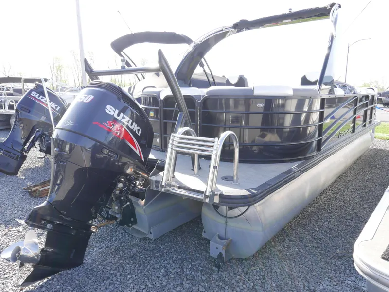 Slide: The Image of 2016 Berkshire 23RFX ARCH pontoon boat with Suzuki outboard motor. - 3