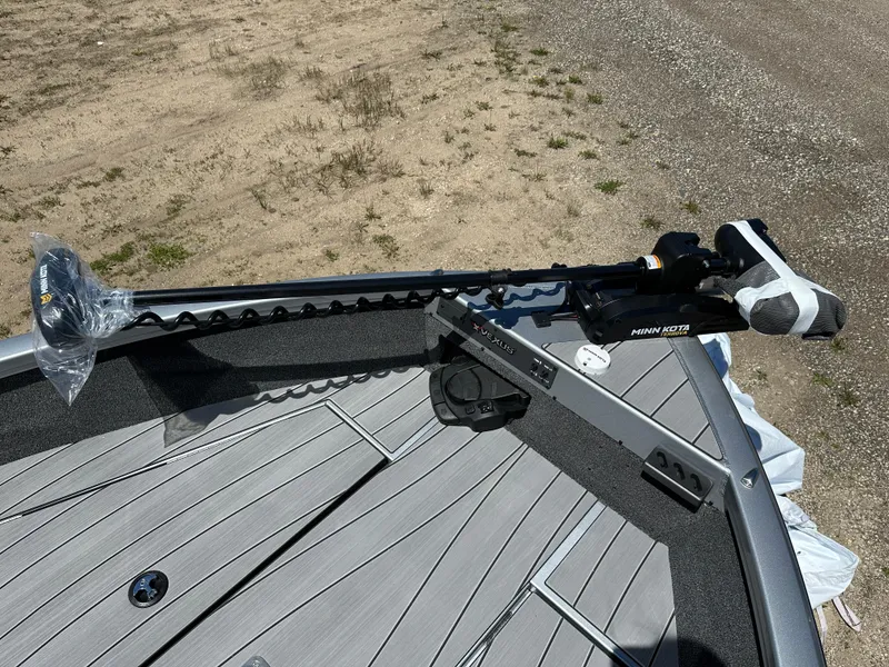 Slide: The Image of 2024 Vexus ADX180 boat with Minn Kota trolling motor on deck. - 7