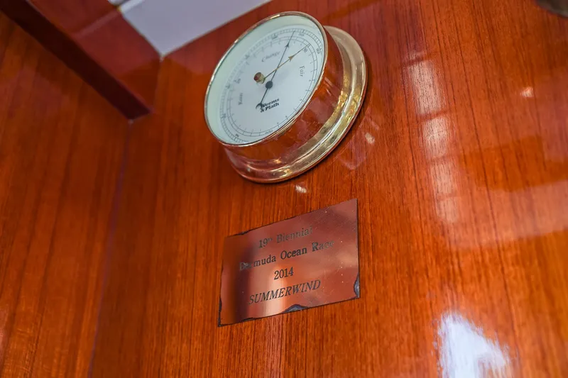Slide: The Image of Plaque and barometer on Lyman-Morse Staysail Schooner, 1929, commemorating 2014 Bermuda Ocean Race. - 26