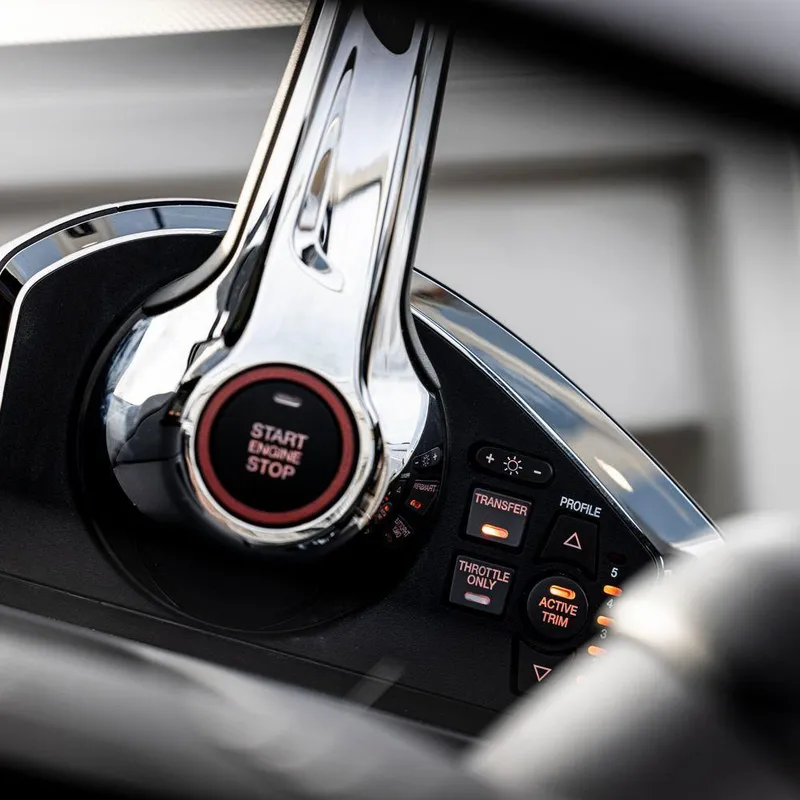 Slide: The Image of Close-up of the control panel of a 2024 Nimbus Tender 9 boat. - 4