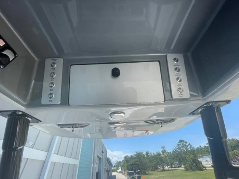 Slide: The Image of 2020 ShearWater 270 Carolina Flare boat console with control panel. - 20