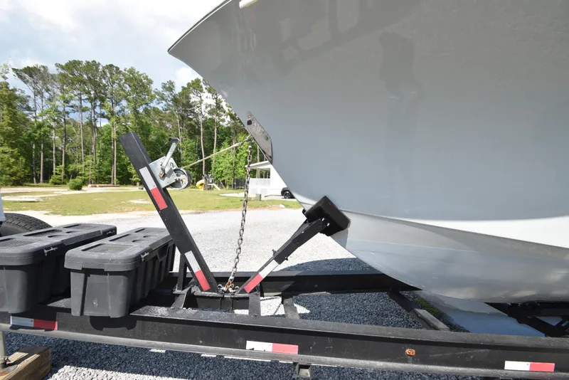 Slide: The Image of Custom Carolina 28 Cape Lookout boat on trailer, 2007 model, repowered in 2019. - 15