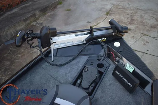 Slide: The Image of 2024 Ranger RT178 boat with Minn Kota trolling motor and Humminbird fish finder. - 15