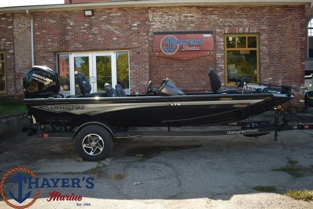 Slide: The Image of 2024 Ranger RT178 boat in black, displayed at Thayer's Marine. - 25