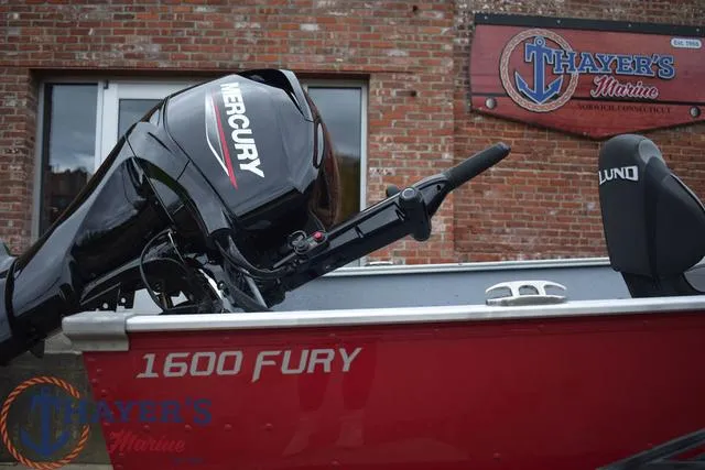 Slide: The Image of 2024 Lund 1600 Fury Tiller boat with Mercury engine at Thayer's Marine. - 5