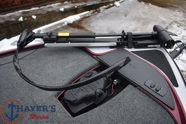 Slide: The Image of 2024 Nitro Z17 boat deck with Minn Kota trolling motor at Thayer's Marine. - 21