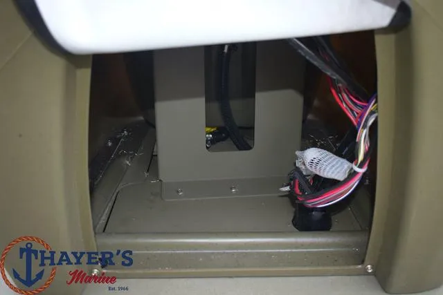 Slide: The Image of Interior wiring of 2024 Tracker GRIZZLY® 1860 CC boat at Thayer's Marine. - 14