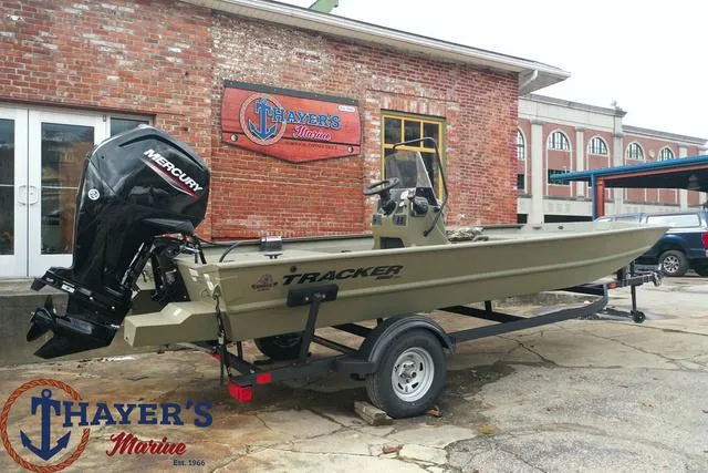 Slide: The Image of 2024 Tracker GRIZZLY® 1860 CC boat at Thayer's Marine dealership. - 3