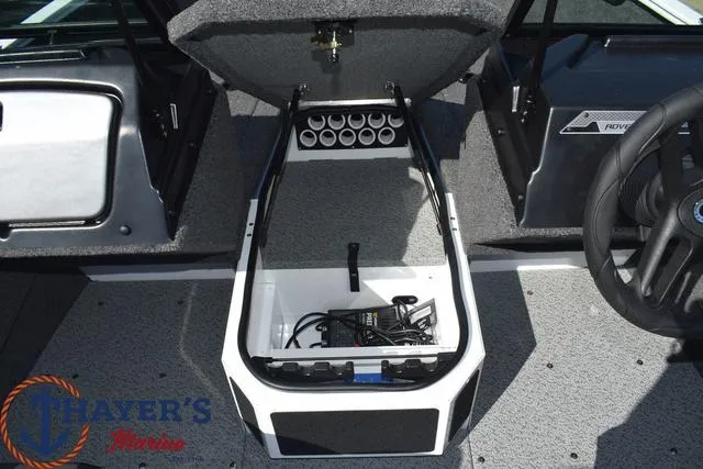 Slide: The Image of 2024 Lund 1675 Adventure Sport boat interior storage compartment. - 13
