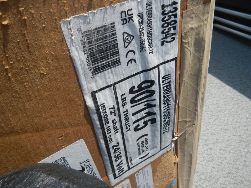 Slide: The Image of Label on a 2024 Lund 2075 Tyee boat showing 90/115 lbs thrust. - 7