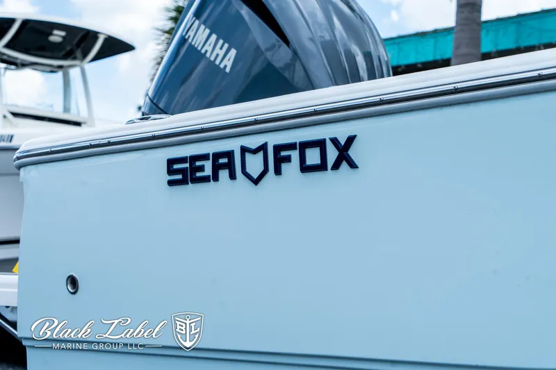 Slide: The Image of 2024 Sea Fox 231 Bay Fox Center Console boat with Yamaha engine branding. - 4
