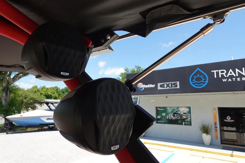 Slide: The Image of 2023 Malibu 23 LSV boat speakers at Trans Watercraft dealership. - 27