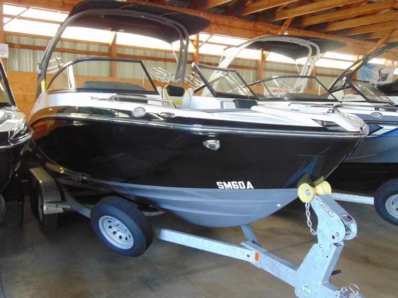 Slide: The Image of 2020 Yamaha Boats 212X on trailer in storage facility. - 3