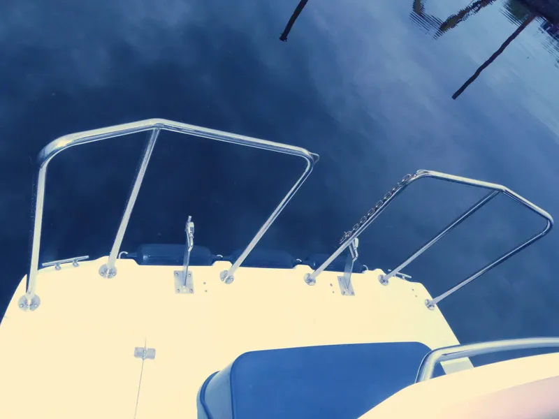 Slide: The Image of 2014 Cutwater C 26 boat stern with stainless steel railings. - 8