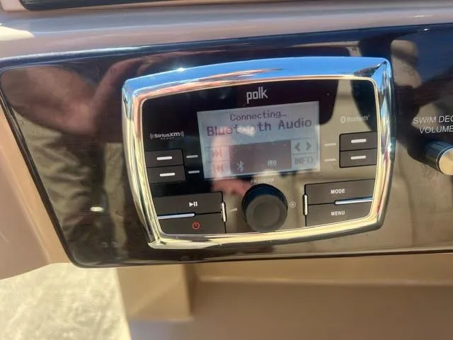 Slide: The Image of Polk audio system in 2014 Harris FloteBote Grand Mariner 250, Bluetooth connectivity. - 37