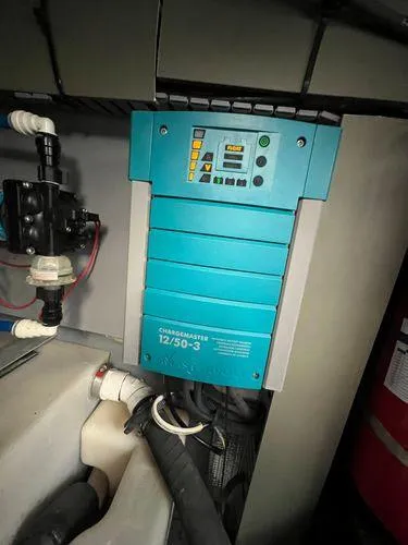 Slide: The Image of Battery charger in the engine room of a 2001 Sea Ray 460 Sundancer yacht. - 16