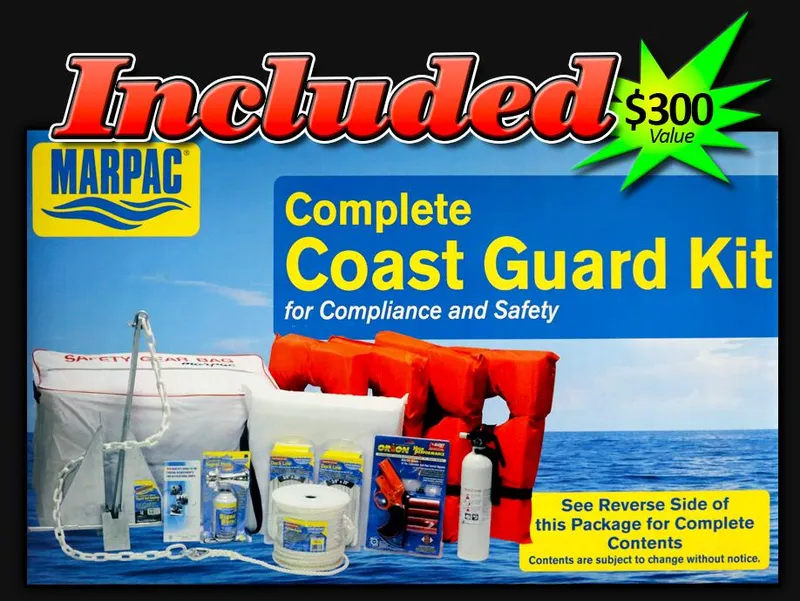 Slide: The Image of 2024 Yamaha Boats 222XE includes Marpac Coast Guard Kit for safety compliance, $300 value. - 16